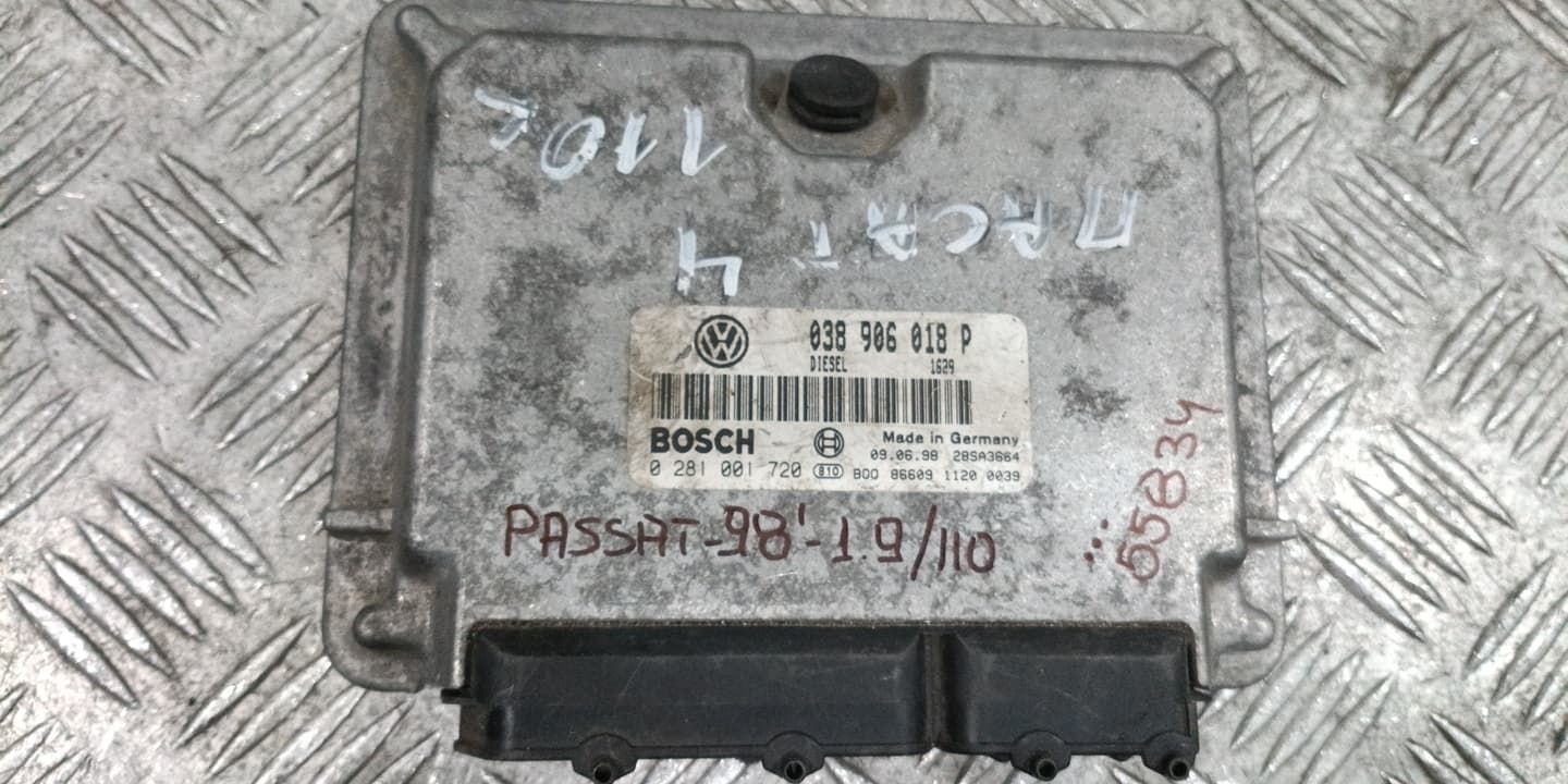 Компютър VW Passat 1.9TDI 110hp 1998г. 038906018P 0281001720 EB Volkswagen Passat (B5; B5.5) (1996-2005)