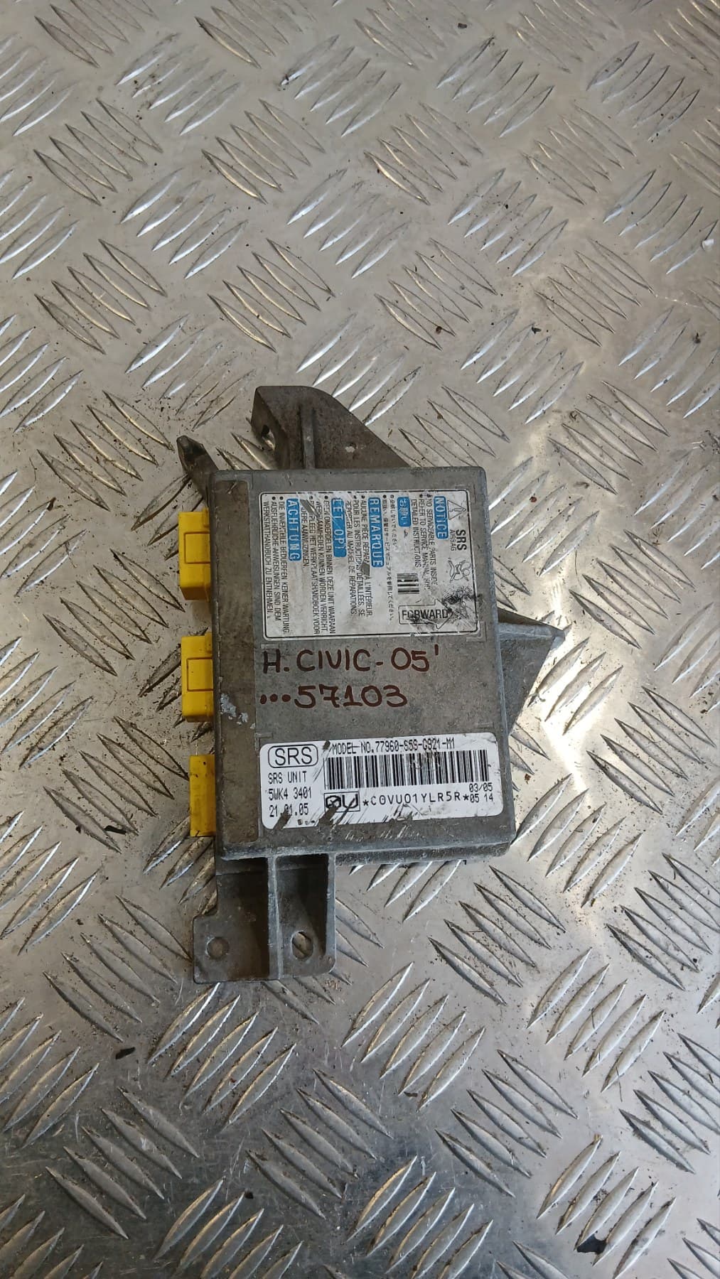 Airbag модул Honda Civic 2005г. 77960-S5S-C921-M1 5WK43401 EB Civic VII (2000-2005)