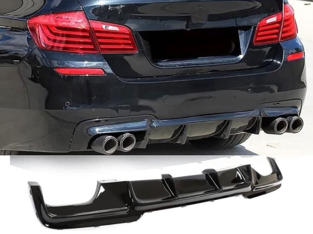 Дифузьор Добавка Задна Броня BMW F10 F11 – Черен Гланц / M Performance